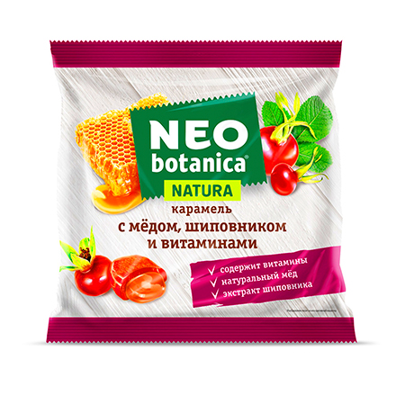 Карамель Neo-Botanica Natura, с медом, шиповником и витаминами, 150 гр
