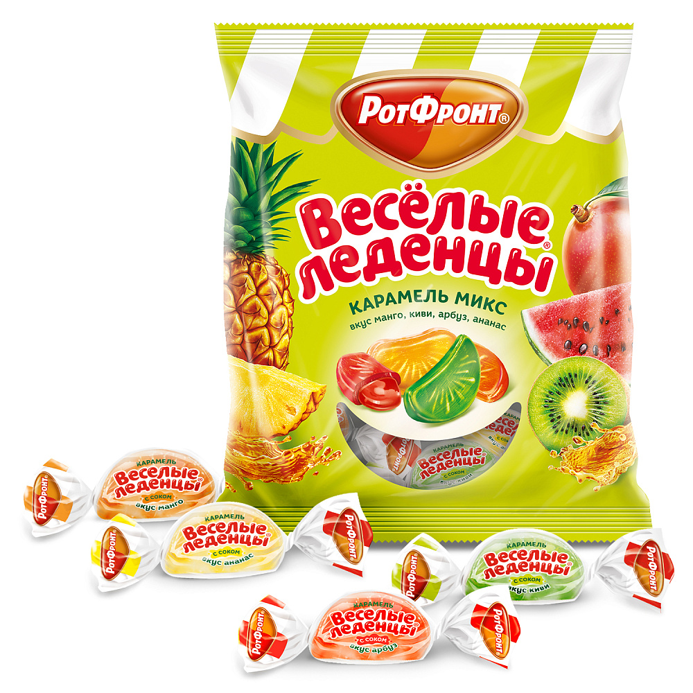 Карамель Веселые леденцы, Рот Фронт, 250 гр.